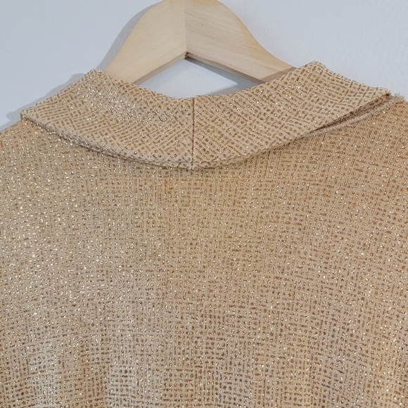 NWT Mirasol Gold Metallic Cowlneck Sleeveless Festive Top XL Glam Evening Party - Picture 6 of 12
